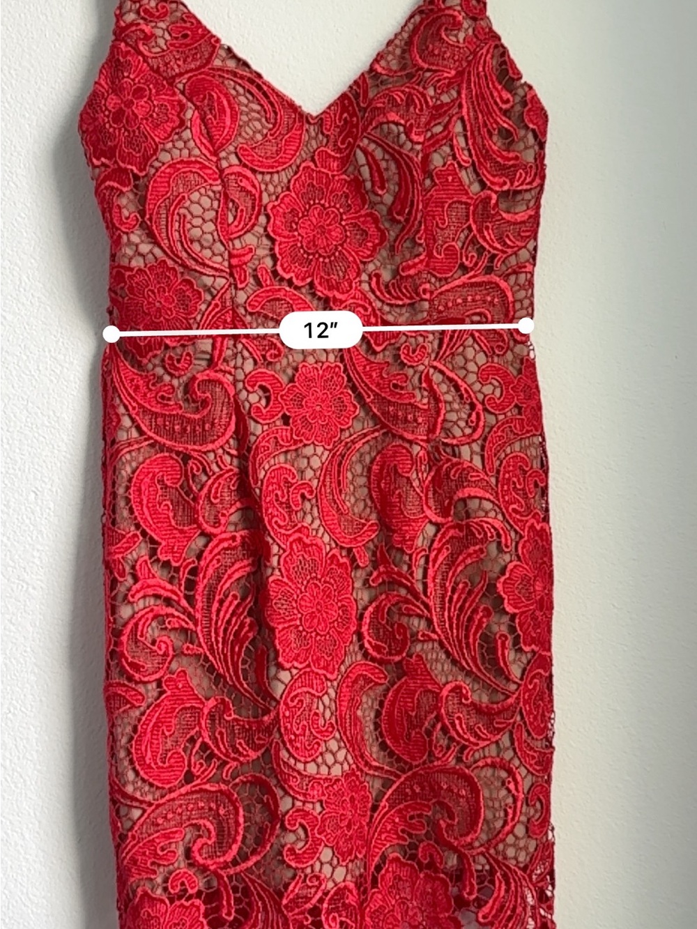 Gianni Bini Red Lace Spaghetti Strap Mini Dress - Picture 5 of 6